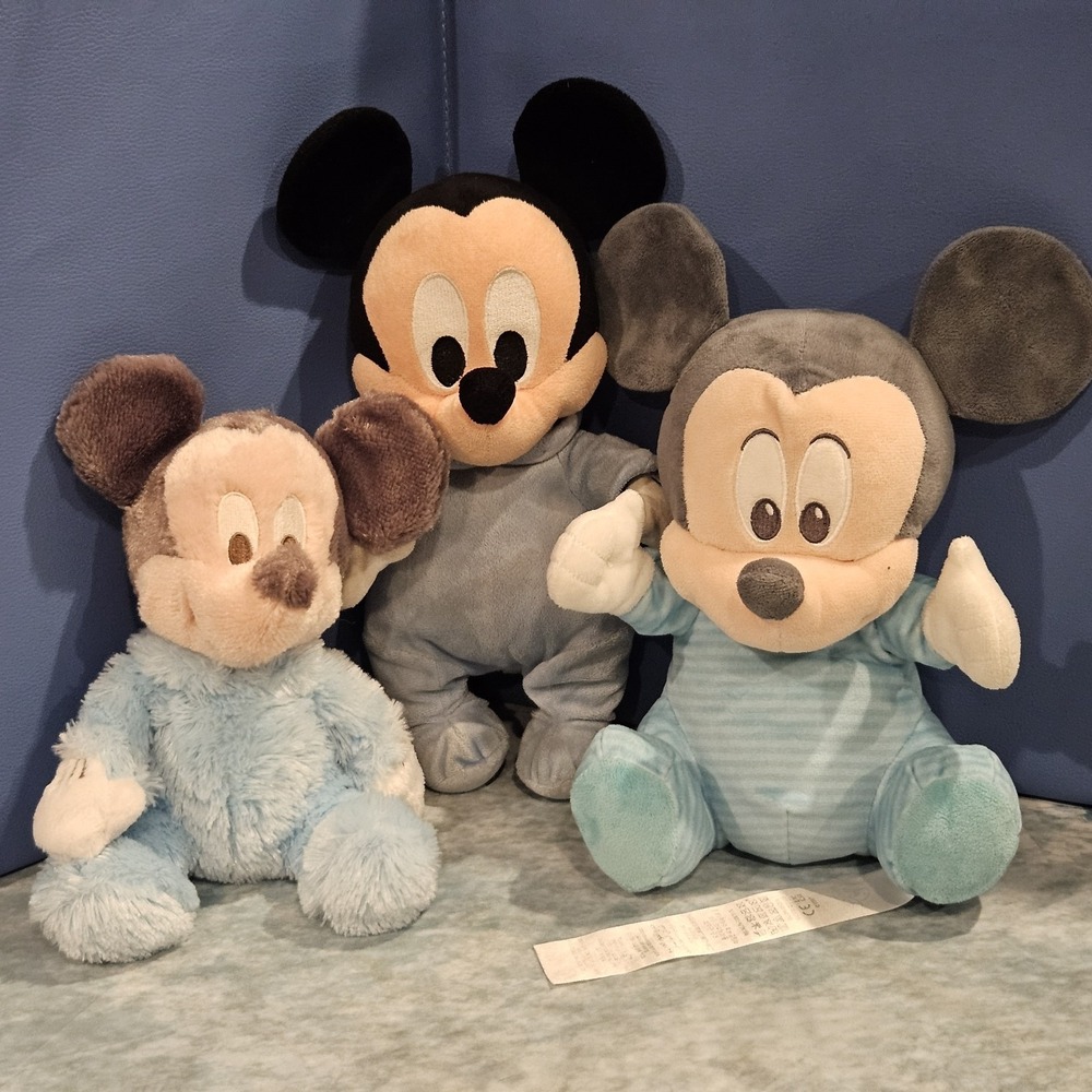 Disney Babies Mickey Plush Bundle 3 Disney Store Disney Parks Baby Mickey Rattle